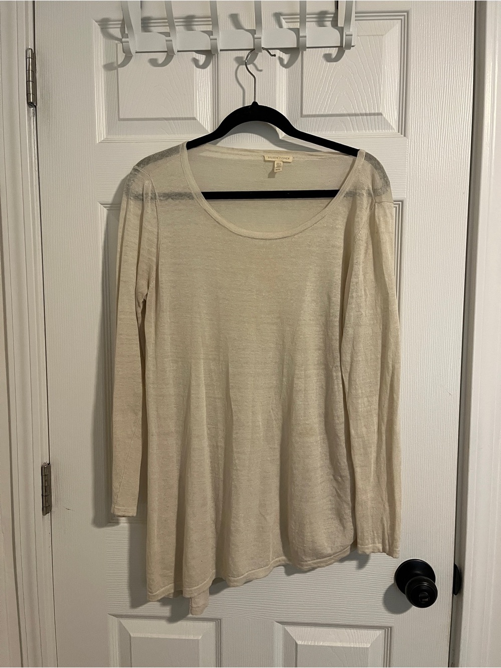 eileen fisher asymmetrical cream top